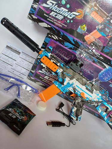 Fusil Balas De Hidrogel Ump45 Celeste O Violeta