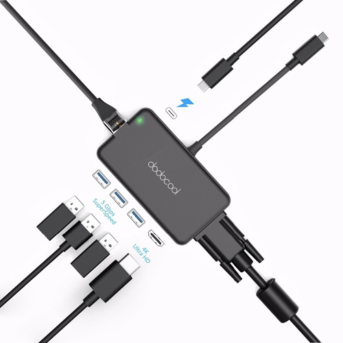 Adaptador Macbook Usb C Type C Tipo 3.0 Hdmi Vga Rj45 12msi