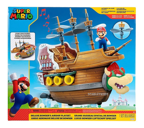 Super Mario Aeronave Playset Nintendo Deluxe Orig Con Mario