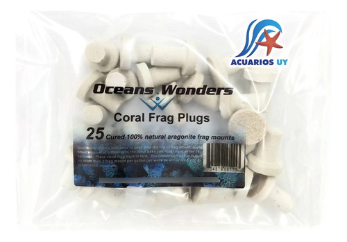 Plugs P/ Fragmentación De Corales. Ocean Wonders 25 Unidades