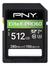 Comprar Pny - Tarjeta De Memoria Elitex-pro60 Uhs-ii Sdxc De 512 Gb, Lectura De 280 Mb\u002Fs, U3, V60, 4k Uhd, Full Hd, Uhs-ii Para Fotógrafos Profesionales Y Creadores De Contenido, Cámaras Dslr Y Sin Espejo Y