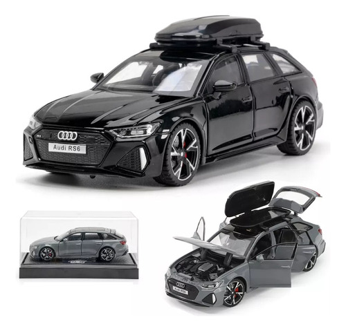 Audi Rs6 Avant Miniatura Metal Carro Com Luzes E Som 1/32