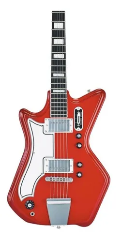 Guitarra eléctrica para zurdo Eastwood Airline 59 2P de caoba red con diapasón de palo de rosa