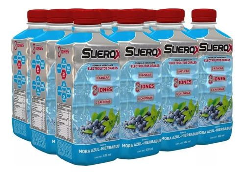 Bebida Hidratante Suerox 8 Iones Mora Azul 630 Ml (12 Pack)