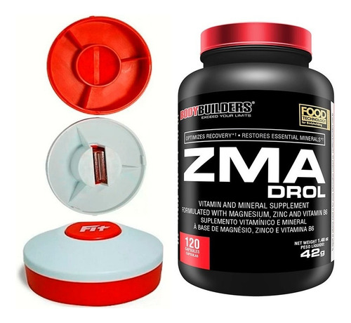 Zma Drol 120 Caps + Porta Capsula - Bodybuilders Sabor Natural