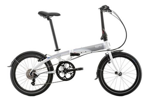 Bicicleta plegable Tern Link D8 R20 Único frenos v-brakes cambio Shimano Sontour color white con pie de apoyo  