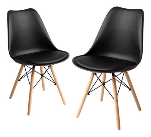 Silla Eames X2 Dsw Con Almohadon Tapizado  Ecocuero Grupo Sl