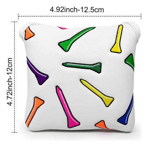 Cuero Golf Mallet Putter Talla Única Cuadrado 12,5x12cm