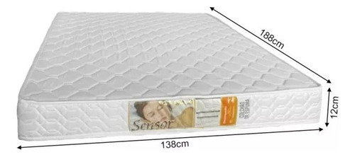 Colchão Para Cama De Casal 188x138 D33 Cor Branco Macio