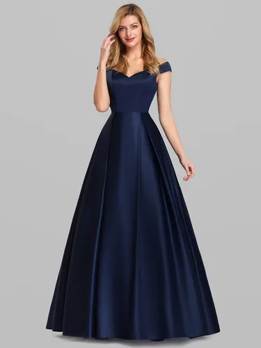 Vestido Largo Fiesta Azul Marino Damas Honor Tafeta Dia Noch Vestido Largo Fiesta Azul Marino Damas Honor Tafeta Dia Noch