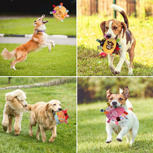 Pelota De Peluche Dog Squeaky Con Correas, 6 Pulgadas