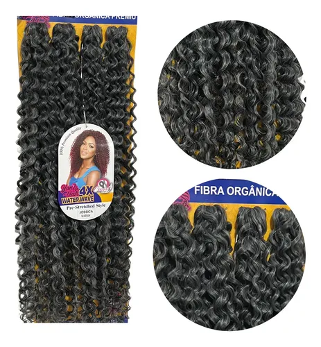 Cabello rizado 100% orgánico Jessica Fibra Premium Crochet Color Grey ...