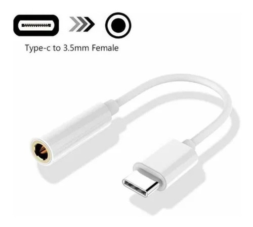 Adaptador Usb-c Type-c Para Áudio Fone De Ouvido P2 3,5mm