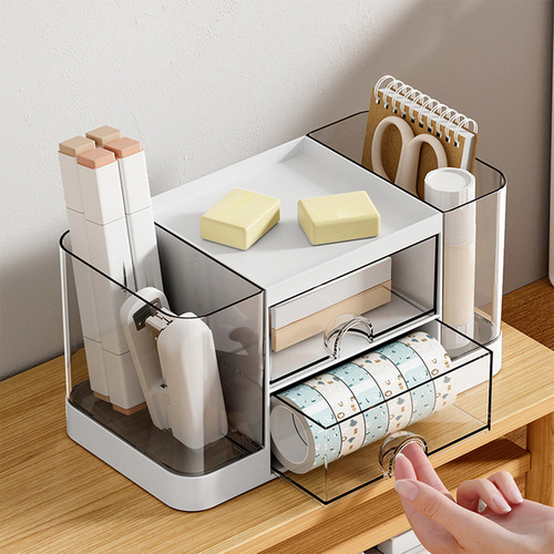 Caja De Almacenamiento Con Portalápices, Tipo Cajón, Escrito
