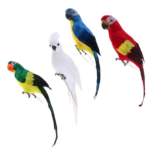 Nuevo Set De 4 Adornos Decorativos Para Pájaros Decorados