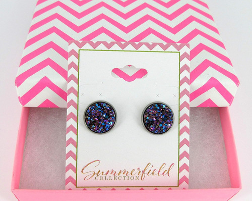 Pendientes De Espárragos De Piedra Druzy Falso De Hema...