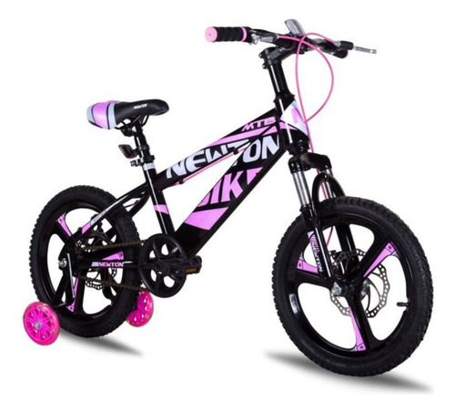 Bicicleta Infantil Newton Magness Rodado 20 Cuadro Ancho Negro/rosa R20