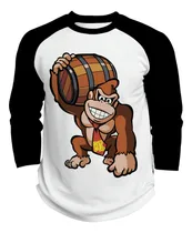 Comprar Playera Raglan 3\u002F4 Videojuego Mario Bros Donkey Kong #2768