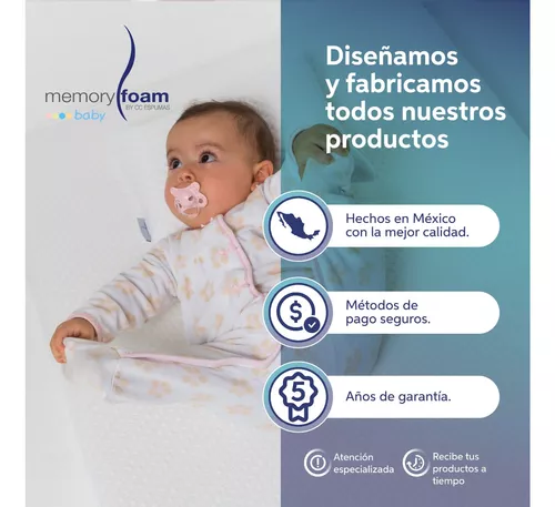 Cojín con Soporte y Seguro para Bebé - Funda Lavable Hueso Memory Foam Cojín  Antirreflujo Bebé