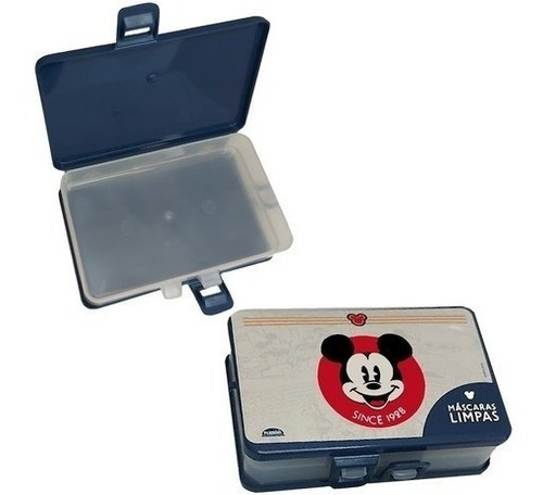 Porta Máscaras N95 Infantil Compartimento Duplo Limpa E Suja Cor Mickey