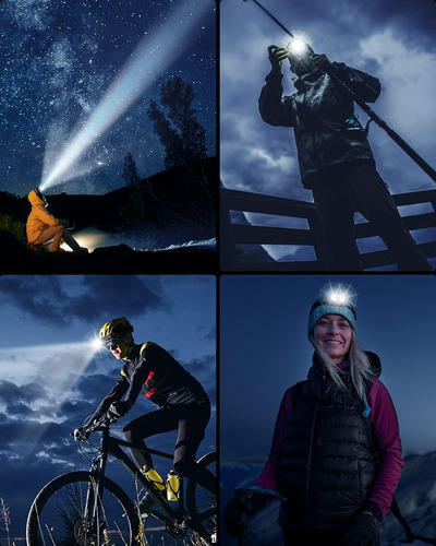 Sonheo® Lámpara Cabeza De Inducción Led Campamento Linterna Minera Luces Cabeza Iluminación Portátil Recargable Usb Faros Caza Potente Luz Cacería Con Sensor