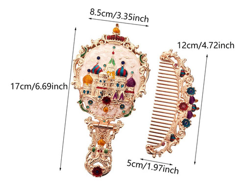 Conjunto De Pente De Espelho Antigo Espelho Castelo