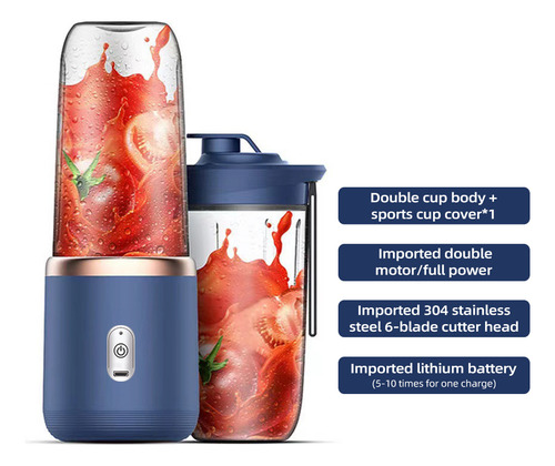 Minibatidora Juicer Personal, Tamaño Vaso Recargable Por Usb