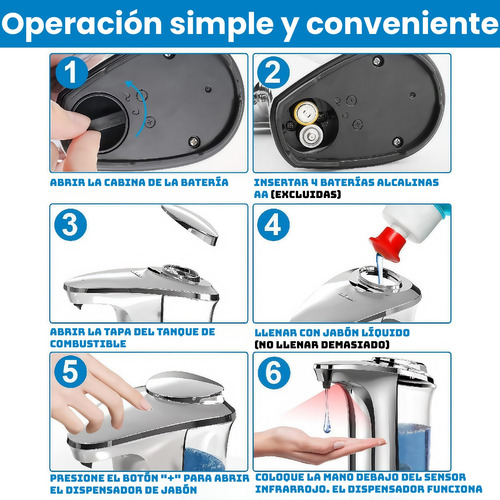 Dispensador De Jabón Automático De 17 Oz/500 Ml