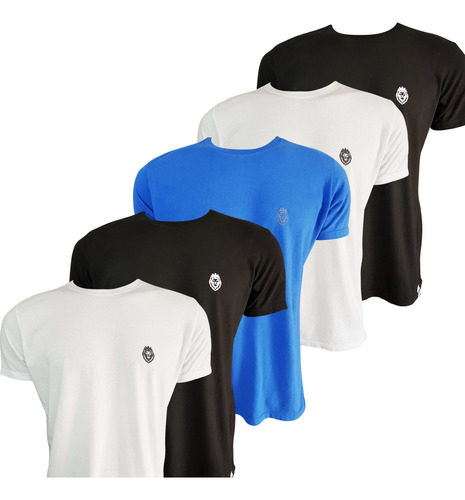 Kit Com 5 Camisetas Masculinas Camisas Leon Chy Algodão