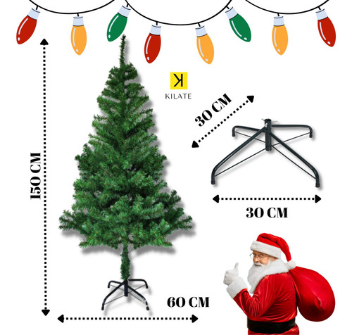 Arvore De Natal 1,5 Metro Tradicional Pinheiro 230 Galhos