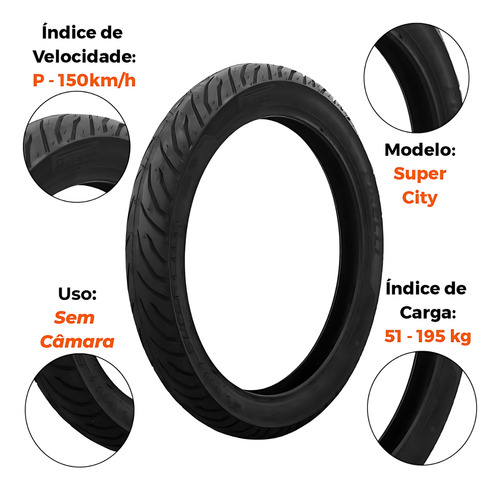 Kit Pneu Factor 150 275-18 (80-100-18)+90-90-18 S/ C Pirelli