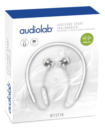 Audifono Sport Bt Manos Libres Blanco Audiolab