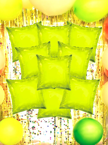 Globos Cuadrados Metálicos 18 Pulgadas Varios Colores 10 Pz