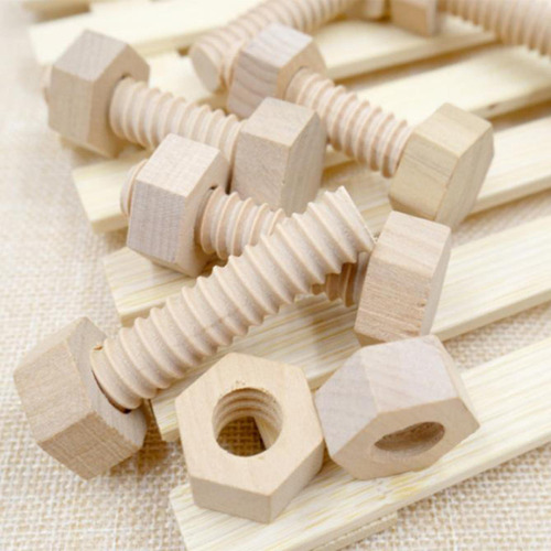 3 Juegos De Tornillos Y Tuercas Juguetes De Madera Sin