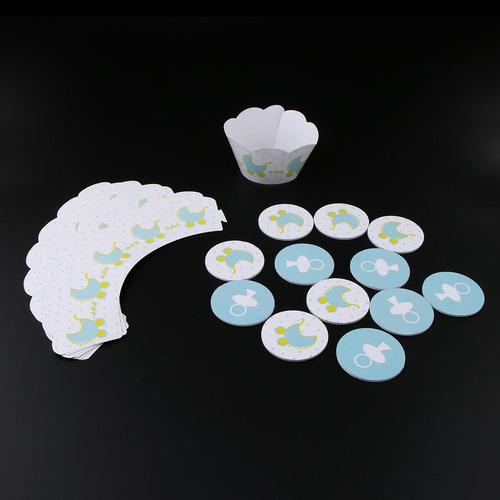 12 Set De Adorno Y Envoltorio Para Cupcakes Con Chupete Para