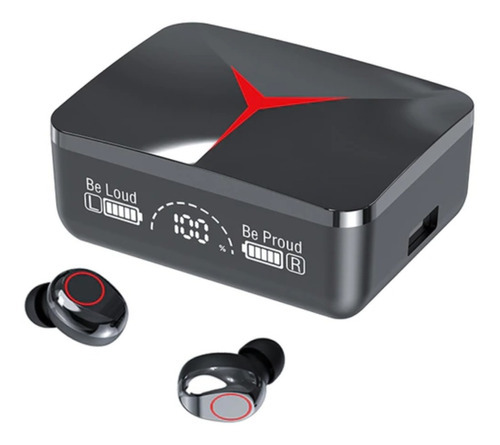 Auriculares deportivos inalámbricos Bluetooth M90 Pro, negros, color de luz: blanco