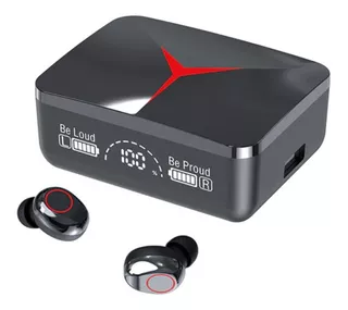 Auriculares deportivos inalámbricos Bluetooth M90 Pro, negros, color de luz: blanco