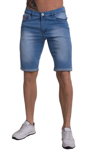 Bermuda Jeans Para Hombre Color Celeste Localizado 38 Al 48 | Mercado Libre