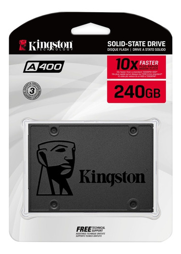 Imagen 1 de 9 de Disco Solido Kingston 240gb Ssd 240 Gb Nand 500mbs Pc Note
