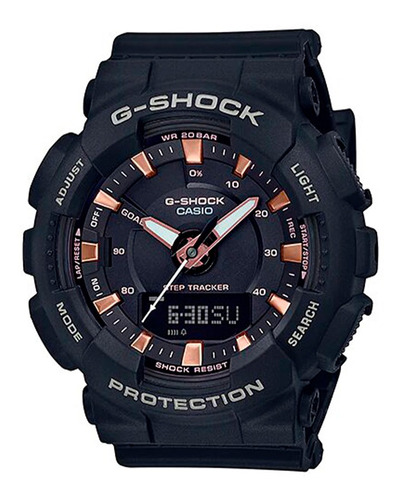 Reloj G-shock Deportivo Gma-s130pa-1adr Mujer 100% Original Color de la correa Negro Color del fondo Negro