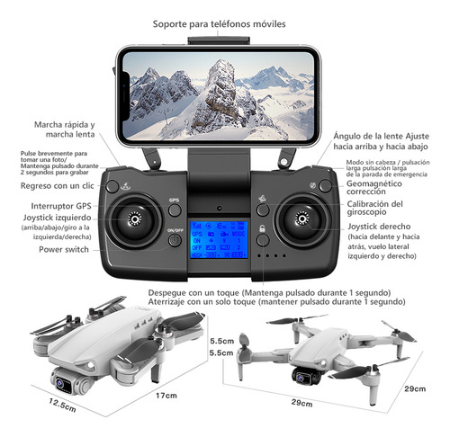 Drone Lyzrc L900 Pro Con Dual Cámara 8k Gris 5ghz 3 Batería