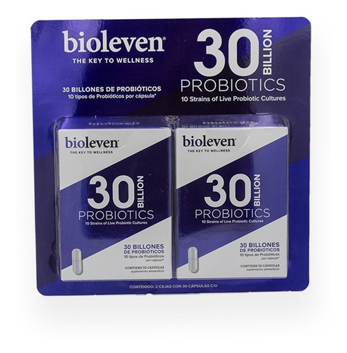 Bioleven Probióticos 60 Capsulas 30 Billones De Probioticos Sabor Sin Sabor