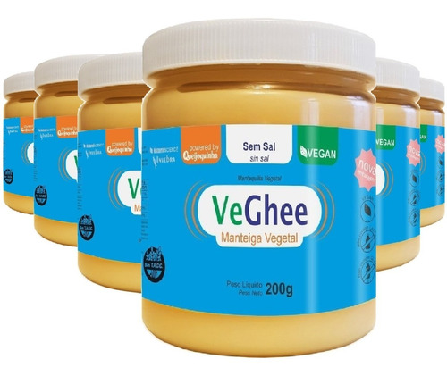 6 Und Veghee Manteiga Vegetal Sem Sal 200g