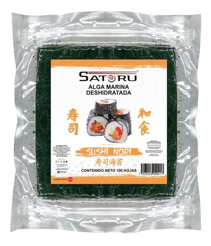 Alga Nori Tostada Para Sushi Importada Premium 235gr/100hj 