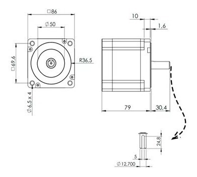 Imagem 4 de 4 de Motor De Passo Akiyama Nema 34 - 52kgf.cm