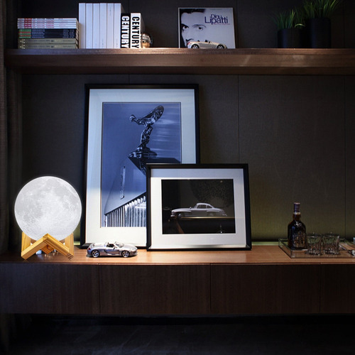 Luz Led Nocturna De Luna Con Soporte Y Mando A Distancia