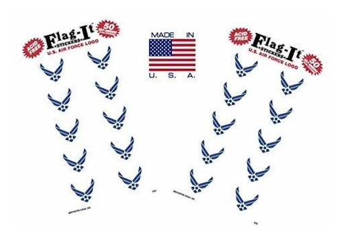 Made In The Usa! 2 Packs Of Flag-it Air Force Logo Stickers,