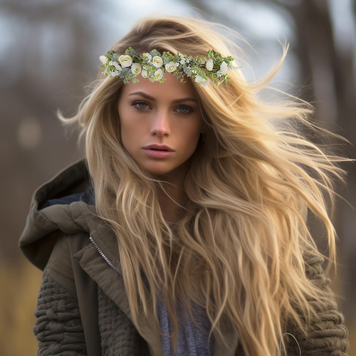 Vivivalue - Corona De Flores Para Mujer, Corona De Flores, D