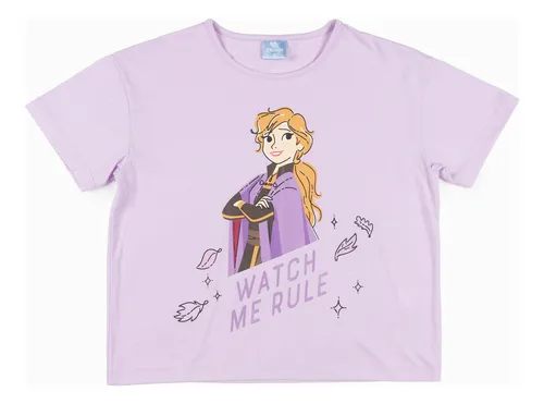 Polera Niña Watch Me Rule Frozen Morado Disney