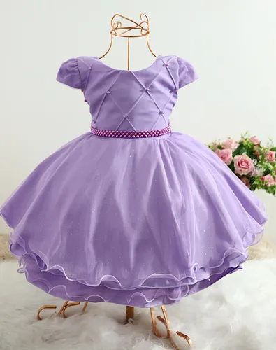 Vestido Infantil Lilás Festa Casamento Daminha Ao Anos Frete